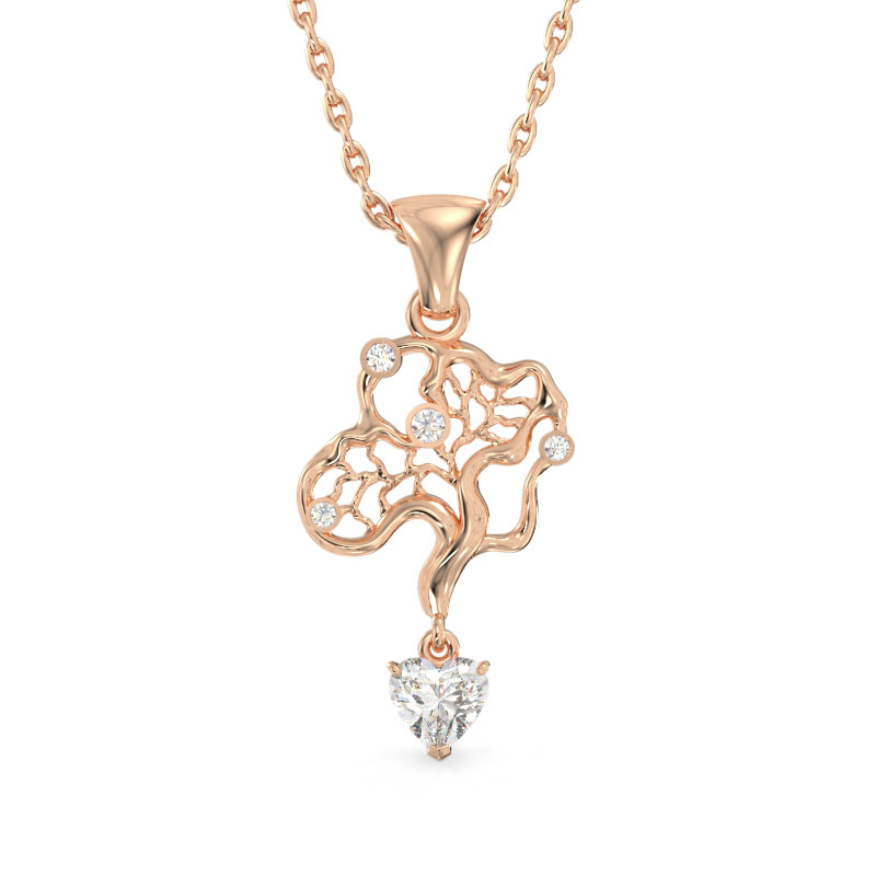 Elegant Tree Rose Gold Pendant