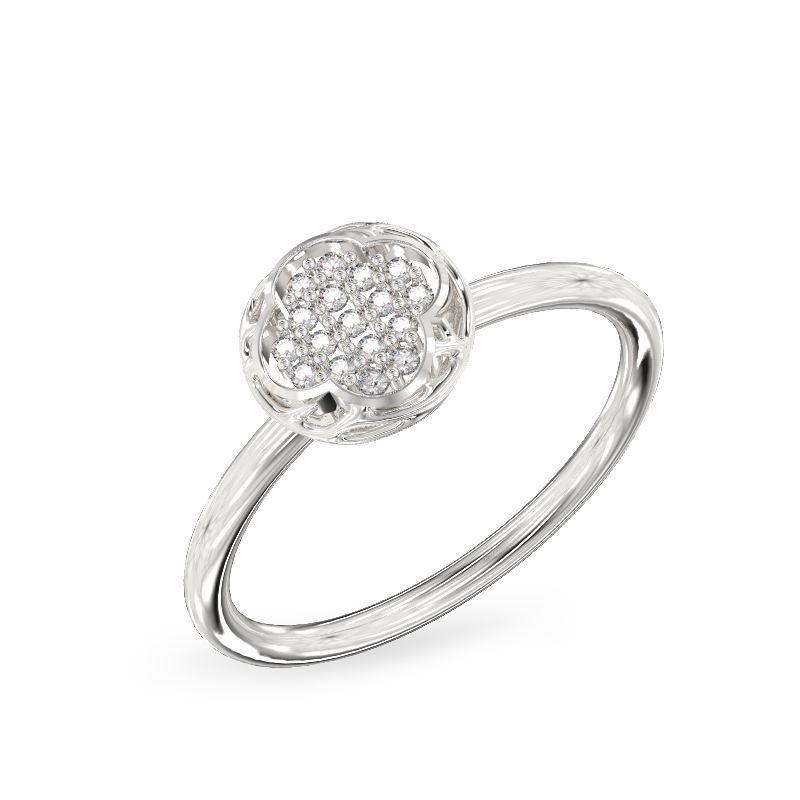 Clover White Gold Ring