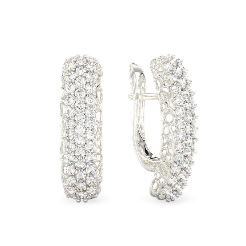 Graceful Coral White Gold Earrings