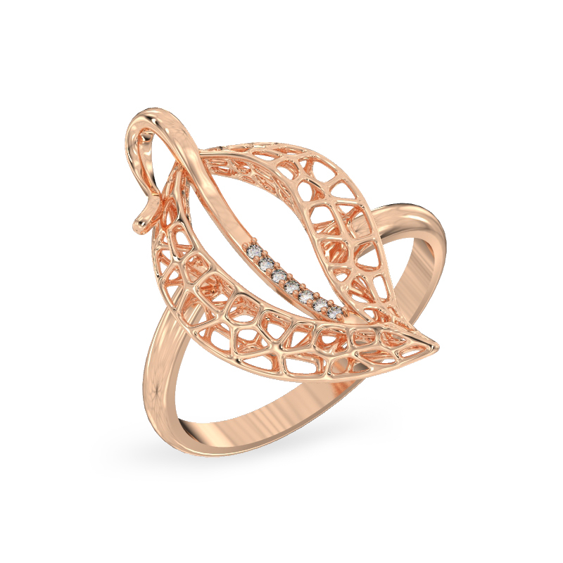Jasmine Leaf Rose Gold Ring