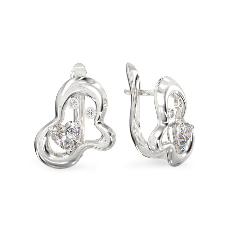 Little Cloud White Gold Earrings