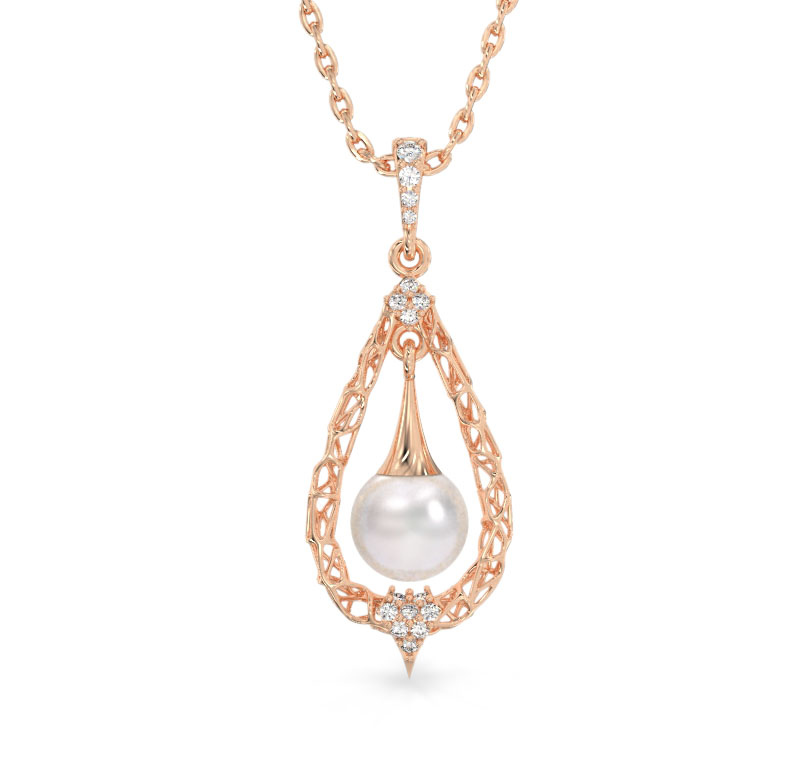 Pearl Drop Rose Gold Pendant