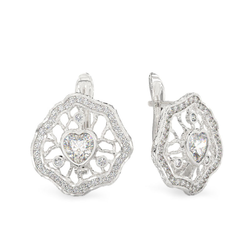 Petunia White Gold Earrings