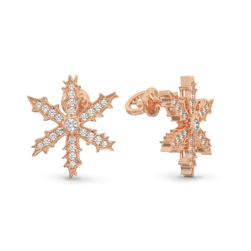 Rose Gold Snowflake Earrings