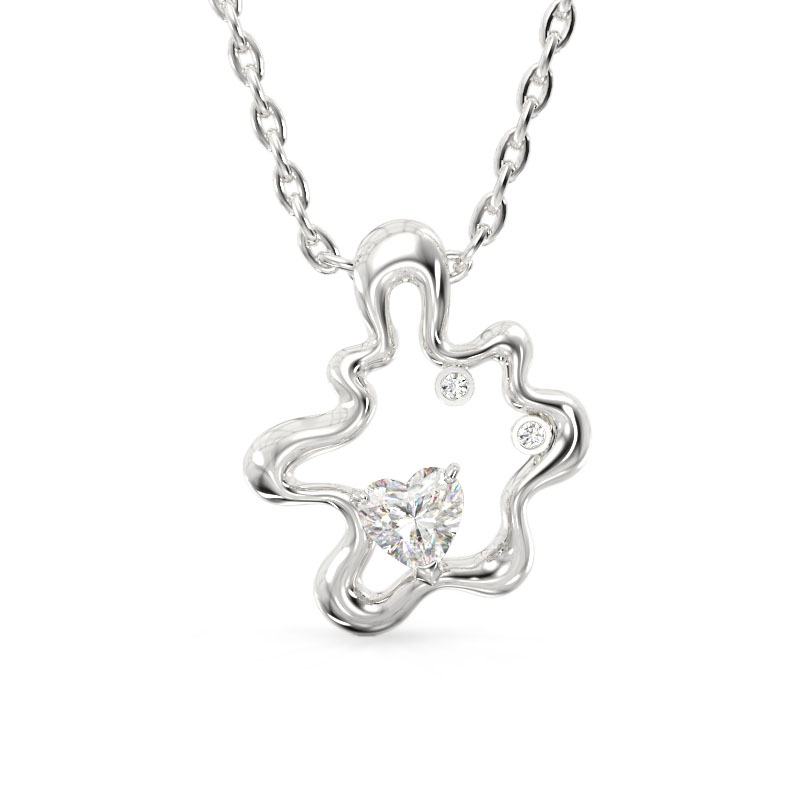 Small Cloud White Gold Pendant