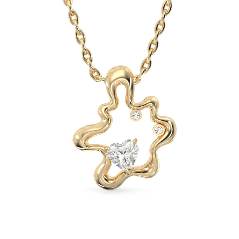 Small Cloud Yellow Gold Pendant
