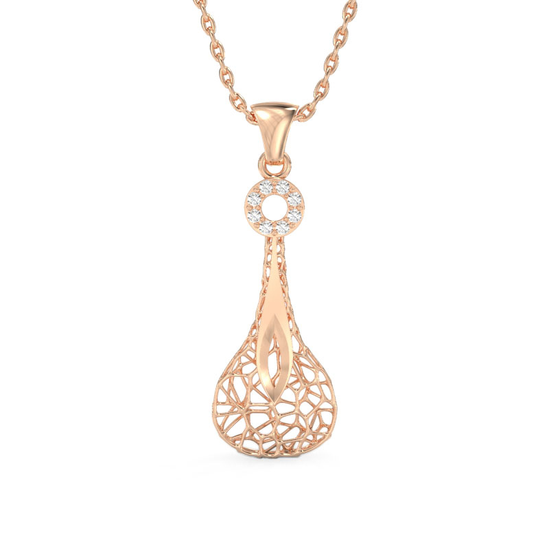 Transparent Drop Rose Gold Pendant