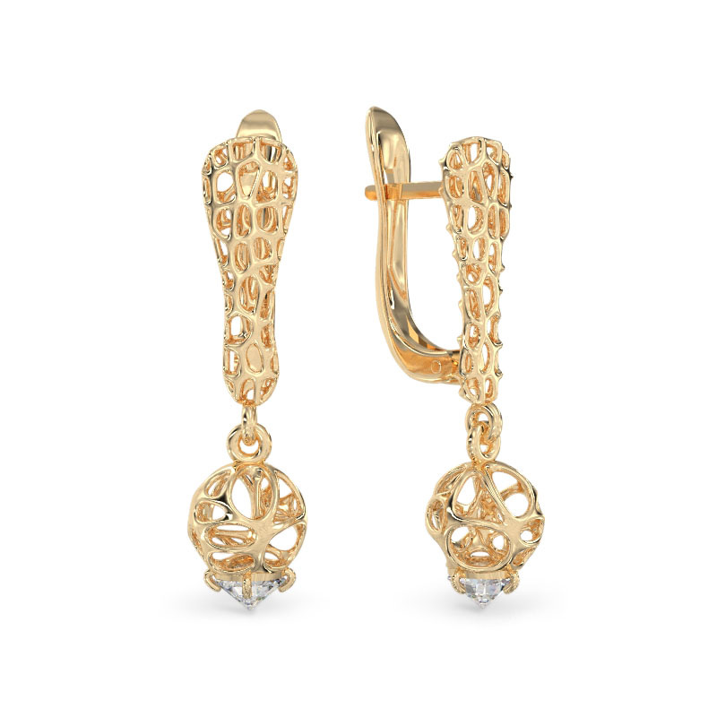 Small Balls Yellow Gold Earrings