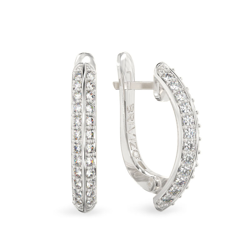Shining White Gold Earrings