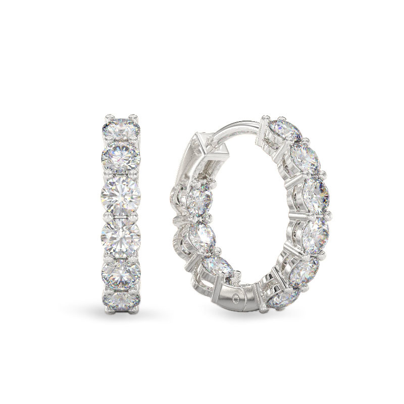 Zircon hoops from white gold